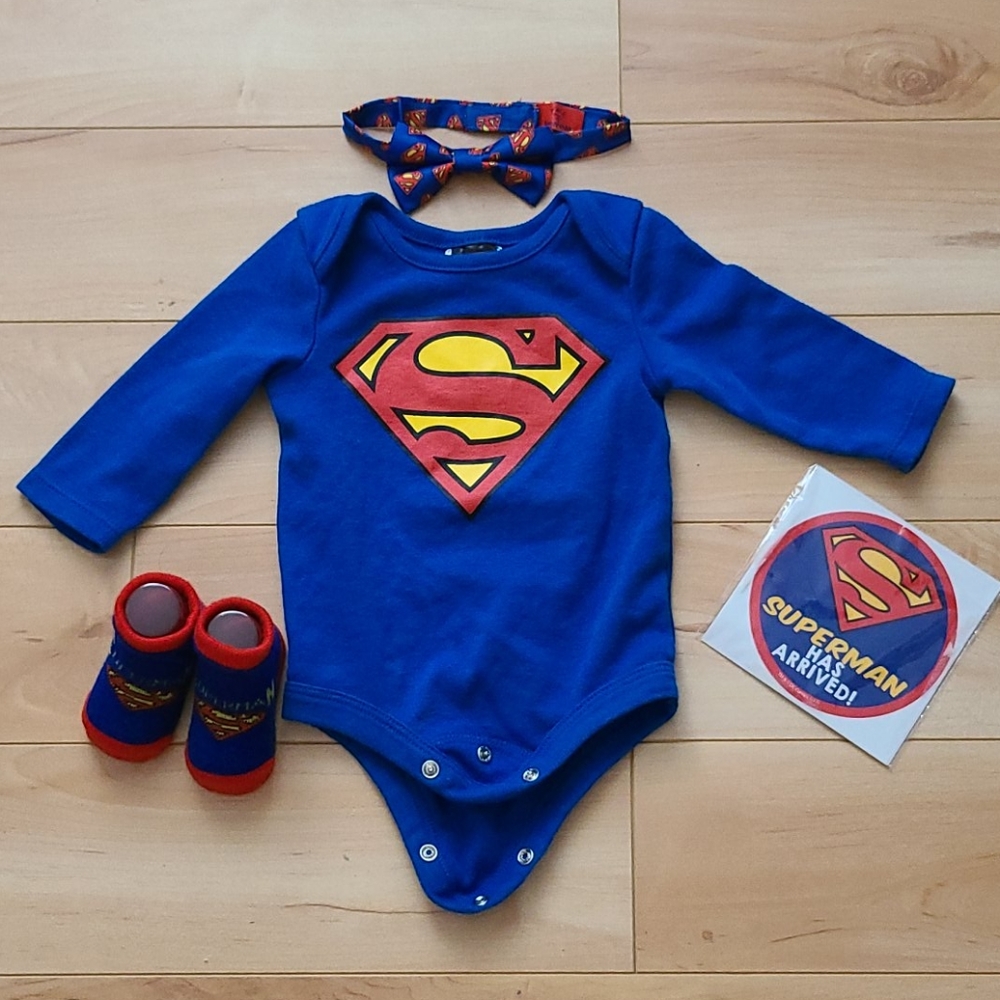 Superman Infant Outfit + Stickers